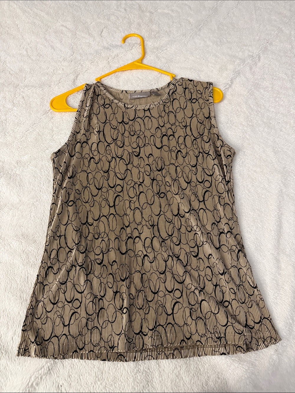 croft & barrow Tan Sleeveless Patterned Tank Top